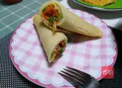 Illustration of how to make vegetable burritos 9