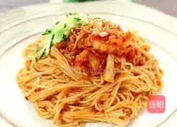 Illustration of Korean Spicy Cabbage Noodles 10