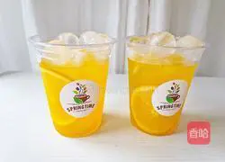 Ice Illustration of how to make orange American coffee 4