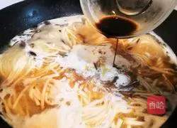 Illustration of making mushroom noodles 14