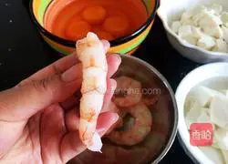 Illustration of how to make shrimp, tofu and steamed eggs 3