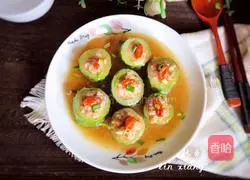 Illustration of how to make cucumber stuffed meat 15