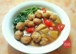 Illustration of how to make pineapple sweet and sour pork with topping 9