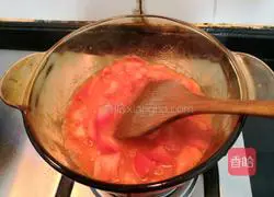 Illustration of tomato and enoki mushroom tofu soup 10