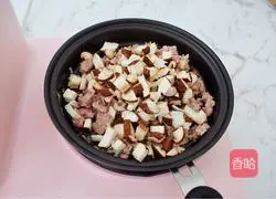 Shitake mushroom meat Illustration of making noodles with soy sauce 6