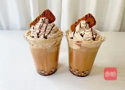 Brown sugar pearl raw coconut Illustration of how to make a latte 8