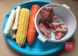 Corn, carrot, yam and pork ribs soup recipe 1
