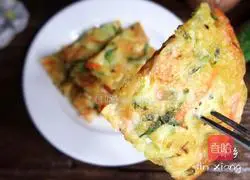 Illustration of how to make carrot and cucumber chicken cake 8