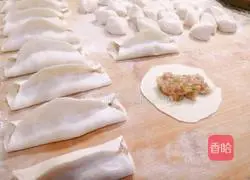 Illustration of how to make pot sticker dumplings stuffed with green radish and meat 9
