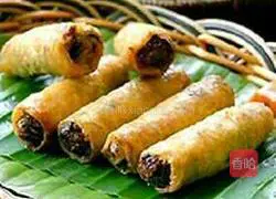 Illustration of how to make Chinese toon bud spring rolls 3