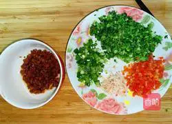 Illustration of how to make sausage, vegetables and steamed eggs 2