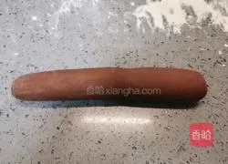 Illustration of how to cut steamed buns with cocoa powder knife 10