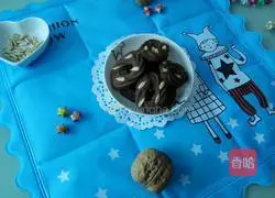 Cocoa Illustration of how to make nut cookies 14
