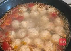 Illustration of how to make tomato and tofu meatball soup 6