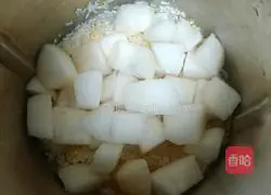 Illustration of how to make mung bean, snow pear and rice cereal 6