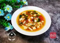 Tomatoes, White Jade Mushrooms and Tofu Illustration of how to make soup 11