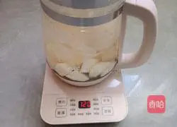 Illustration of how to make horseshoe snow pear and white fungus soup 6