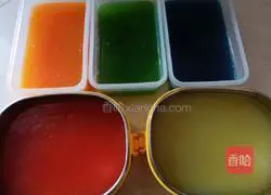 Illustration of making colorful sad jelly 13