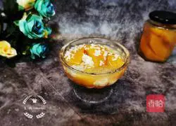 Illustration of how to make sweet glutinous rice canned yellow peach soup 10