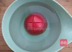 Illustration of tomato and enoki mushroom tofu soup 3