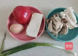 Illustration of how to make tomato, mushroom and tofu soup 1