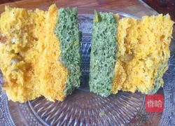 Illustration of how to make two-color hair cake 15