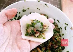 Illustration of how to make meat and three fresh dumplings 16