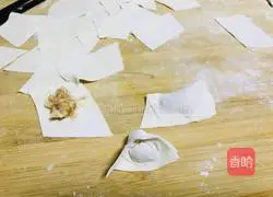 Illustration of how to make fresh meat wontons 9