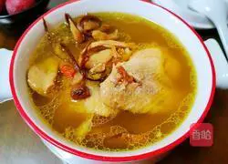 Illustration of how to make chicken soup with colorful mushrooms 15