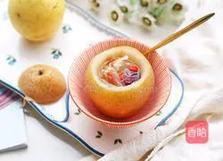 Illustration of how to make rock sugar, white fungus and snow pear soup 11