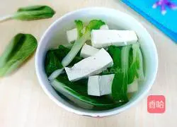 Green vegetable and tofu soup Illustration of how to do it 8
