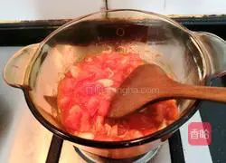 Illustration of how to make shrimp skin tomato noodles 11