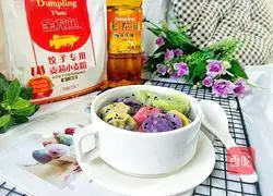 Illustration of how to make delicious colorful vegetarian dumplings 17