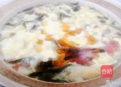 Illustration of how to make kelp, persimmon and egg drop soup 11