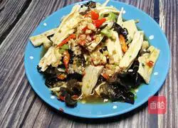 #Hebei cuisine# Illustration of how to make fungus mixed with yuba 12