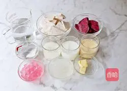 Illustration of how to make taro mud Bobo milk tea 1