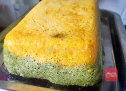 Illustration of how to make two-color hair cake 16