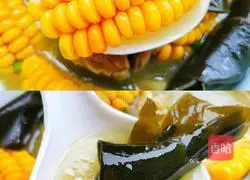 Illustration of how to make kelp and corn tube bone soup 3