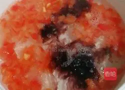 Illustration of tomato, seaweed and egg drop soup 4