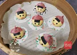 Illustration of how to make cute bean paste buns 13