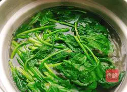 Illustration of how to make spinach and egg custard 2