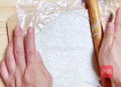 Illustration of how to make crispy meat spring rolls (flying cake version) 8