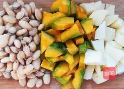 Illustration of how to make potato, pumpkin and white lentil paste 2