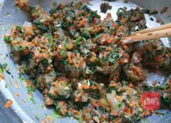 Illustration of how to make steamed dumplings with vegetables and shrimps with blooming flowers and four seasons 5