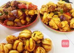 Illustration of how to make large plate of braised chicken rolls 10