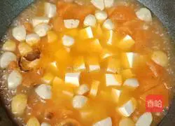 Illustration of tomato, fish ball and tofu soup 14