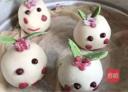 Illustration of making small dumpling steamed buns with grass on the head 13