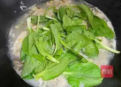 Green vegetables Illustration of how to make seafood dumpling soup 8