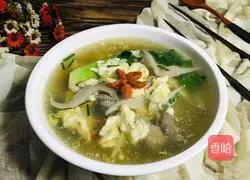 Illustration of how to make cabbage, mushroom and egg soup 9