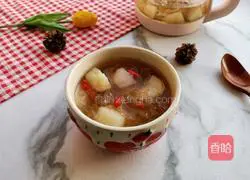 Illustration of how to make horseshoe snow pear and white fungus soup 10